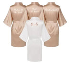 Satin Silk Robes Plus Size Wedding BathRobe Bride Bridesmaid Dress Gown Women Clothing Sleepwear Maid of Honor Rose Gold - Matrix-studios.com