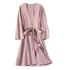 Satin Robe Female Intimate Lingerie Sleepwear Silky Bridal Wedding Gift Casual Kimono Bathrobe Gown Nightgown Sexy Nightwear - Matrix-studios.com