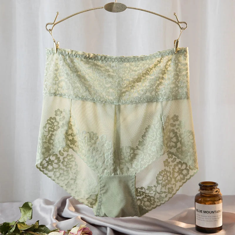 Women Lace High Waist Panties Sexy Mesh Girdle Waist Underwear Quality Plus Size Butt Lifter Knickers Tummy Slim Control Briefs - Matrix Studios
