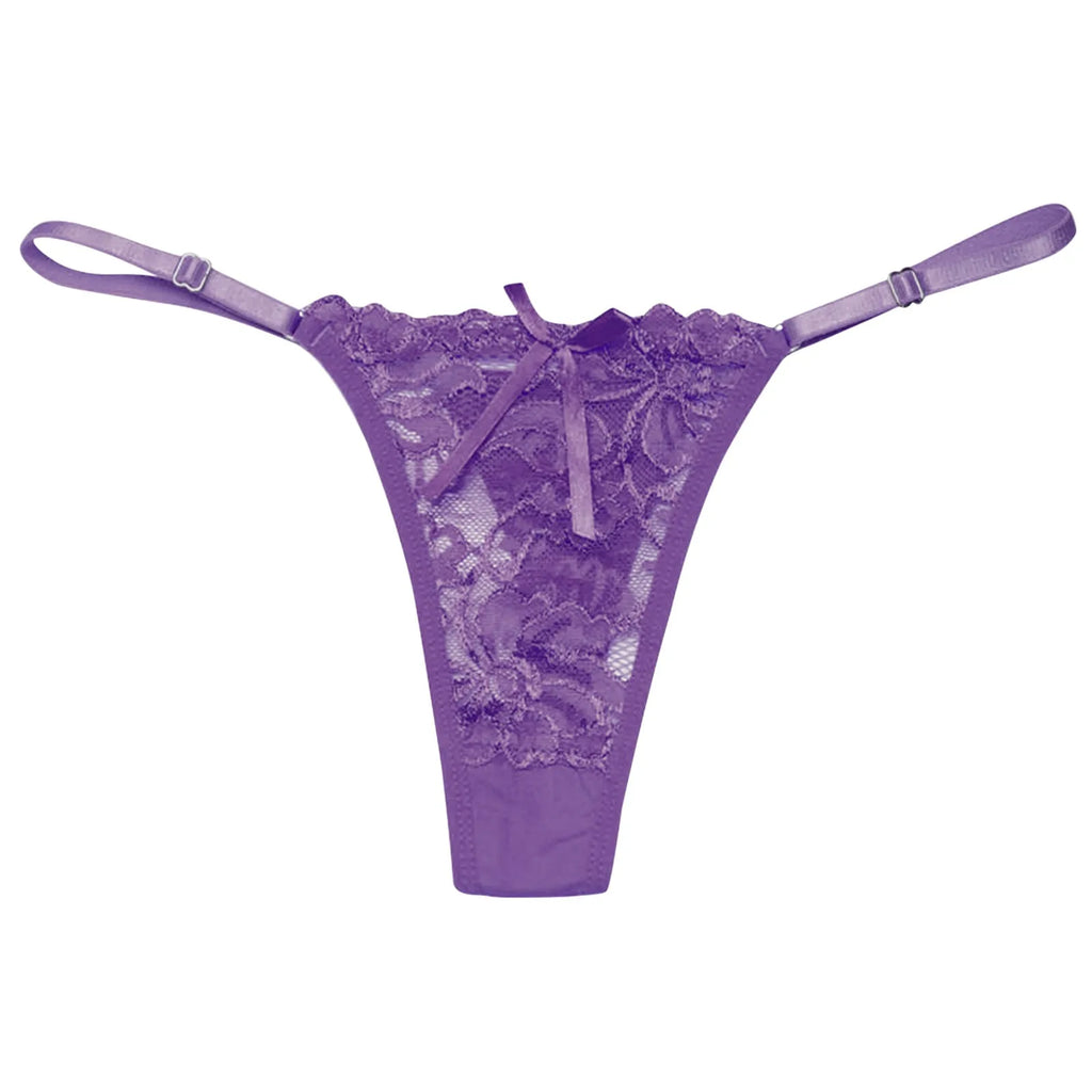 Ladies Lace Sexy Panties Embroidered Bandage Underwear Women Transparent Breathable Thongs Bowknot Sexy Lingerie трусы женские - Matrix Studios