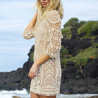 Sexy Women’s Bathing Suit Cover Up Crochet Lace Bikini Bathing Suit Swimsuit Smock Knitting Swimwear Mesh Beach Dress Tunic Robe - Matrix Studios
