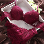 European Style Sexy Bra Set Women Cotton Underwear Sexy Lace Panties Female Push Up Brassiere Fashion Solid Color Lingerie Set - Matrix-studios.com