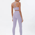 SOISOU Nylon Yoga Set Women's Tracksuit Gym Fitness Set Woman 2 Pieces Leggings Sports Bra Breathable Sportwear Woman Clothes - Matrix-studios.com