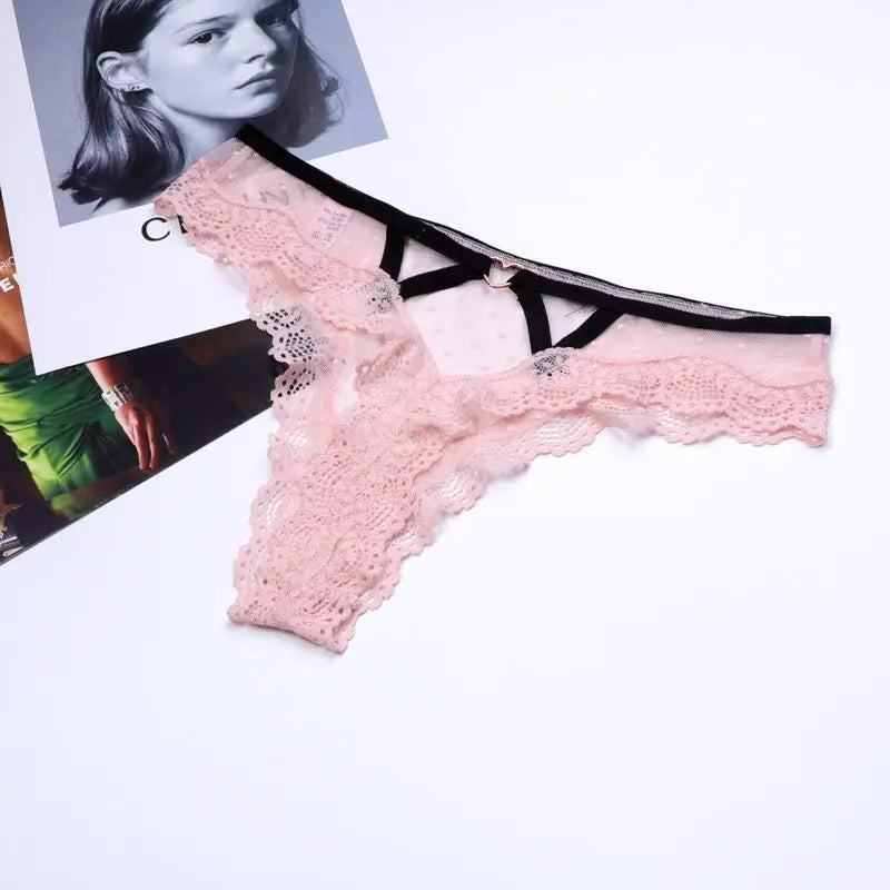 2026 Sexy Lace Panties Women Heart Low-Waist Underpant Hollow Out Thong Female Seamless Underwear  Interest Lingerie - Matrix Studios