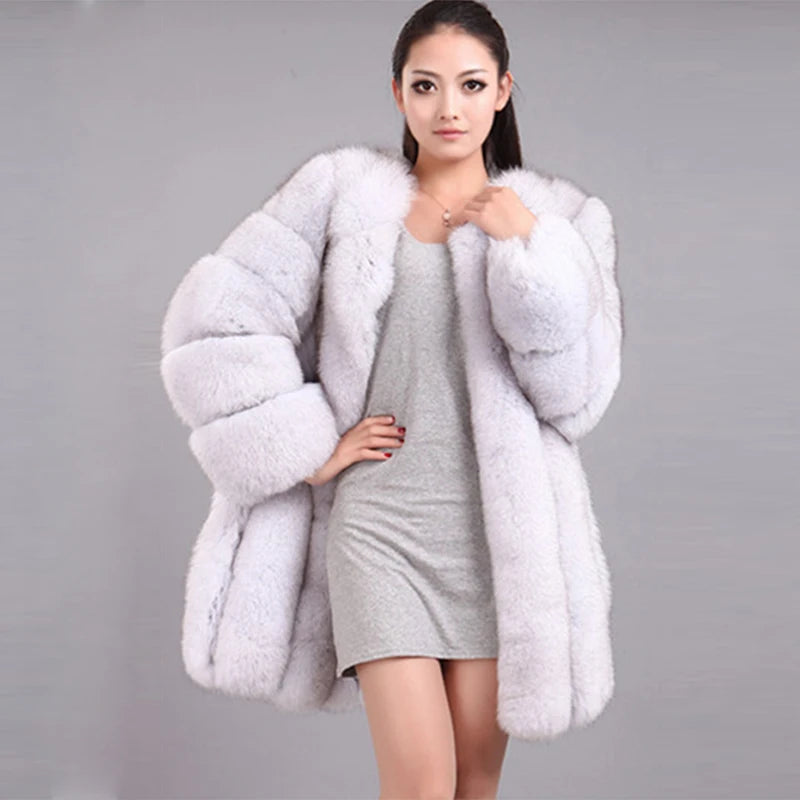 HJQJLJLS 2022 Winter New Fashion Women Long Faux Fur Coat Female Fuzzy Fur Coat Winter Thick Warm Fluffy Artificial Fur Jacket - Matrix Studios