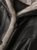 Lautaro Winter Long Warm Thick Black Leather Coat Women with Fur Inside Elegant Luxury Faux Fur Lined Jacket Parka Fashion 2021 - Matrix Studios
