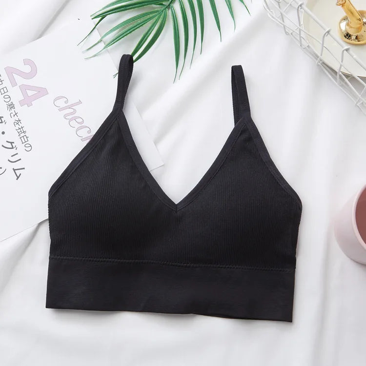 Women's Crop Top Ribbed Tube Top U-Back Comfort Bra Streetwear Camis Sexy Lingerie Seamless Underwear Sports Tank Bralette M-XL - Matrix Studios