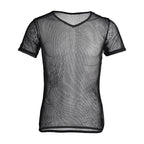 Mens Mesh Cycling Base Layers Shirt Quick Dry Cool Cycling Vest Black See Through Clubwear Tee Shirt Fishnet Jersey Sportswear - Matrix Studios