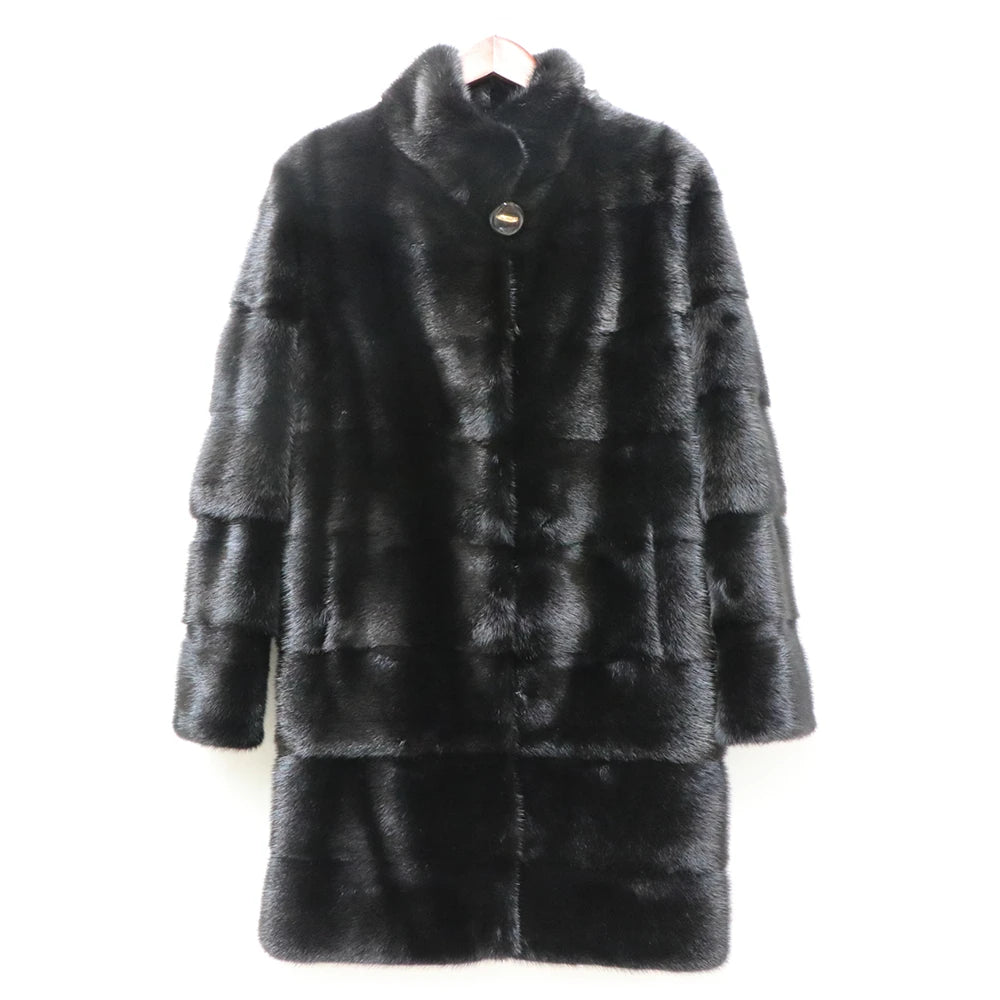 Fancy Rani Real Mink Fur Coat Natural Women Winter Long Leather Jacket Luxury Female Clothes  2023 Mink Fur Coat Women Promotion - Matrix Studios