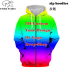 DIY Custom Full printing 3D Hoodies Create Design Photo/You Want Pattern Personalized Customized Zipper Sweatshirts oversize - Matrix Studios