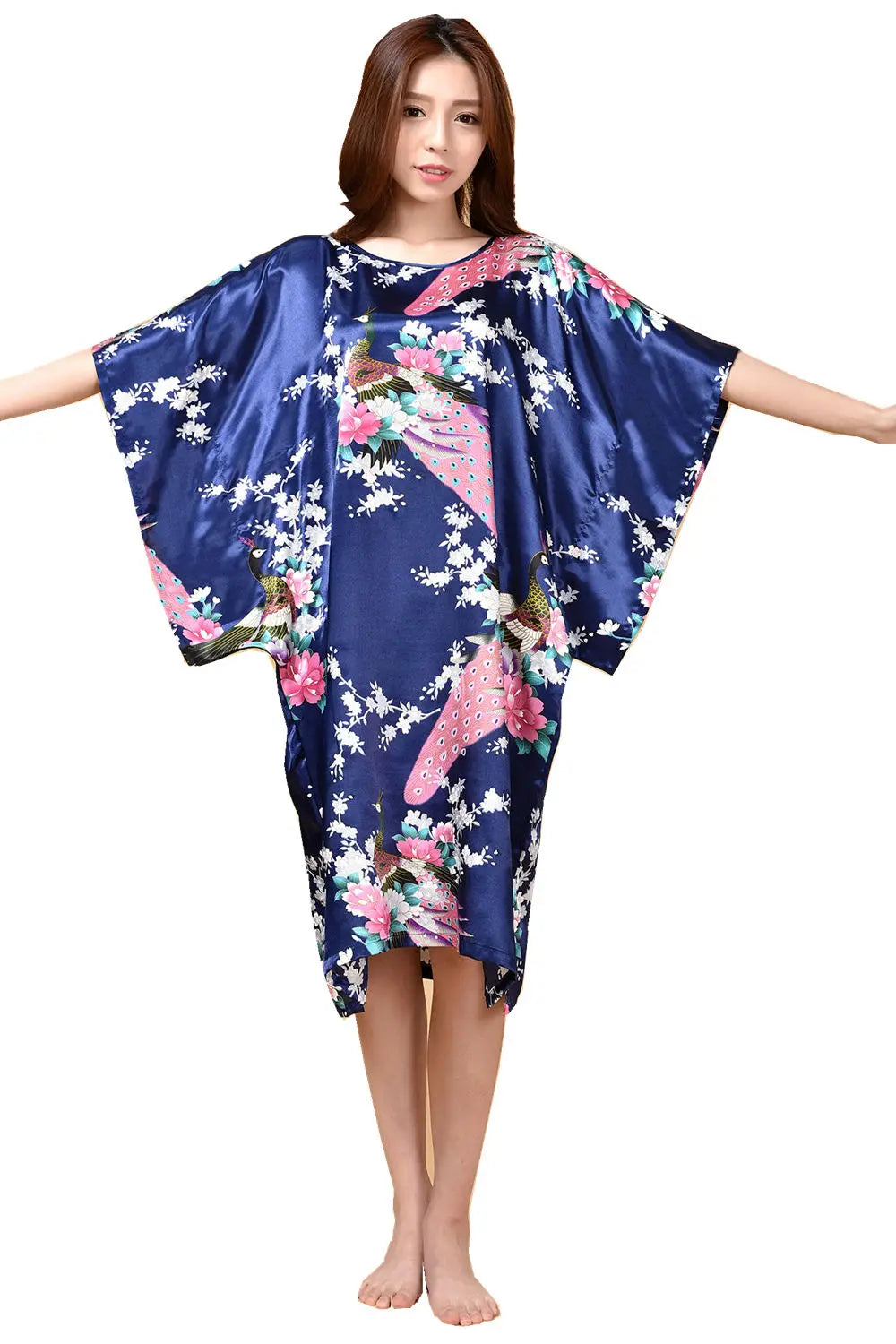 Summer Women Nightgown Print Sleepwear Night Bath Dress Gown Satin Sleep Shirt Sexy Nightshirt Home Clothes Intimate Lingerie - Matrix-studios.com