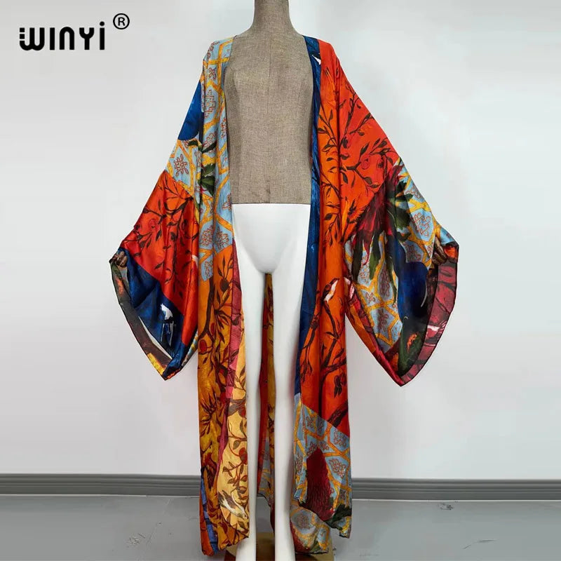 Europe WINYI new tunic bikini sweet lady pink boho Cardigan stitch Cocktail sexcy Boho Maxi Holiday Batwing Sleeve KIMONO mujer - Matrix Studios