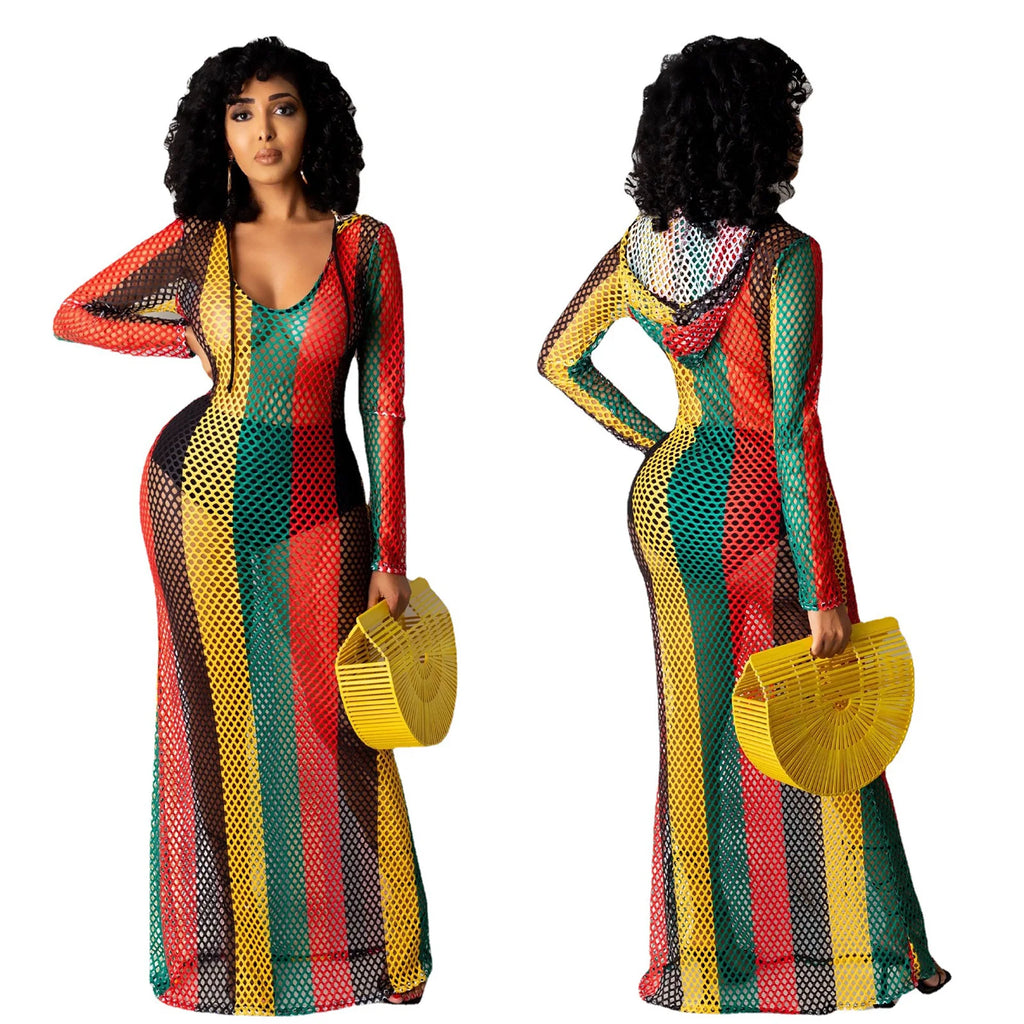 Long Crochet Beach Cover Up Robe De Plage Swimsuit Cover Up Saida De Praia Longa Women Bathing Suit Cover Up Tunics For Beach - Matrix Studios
