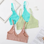 Seamless Tube Top Women's Ribbed V-Neck Wireless Bralette U-Back Daily Wear Bra Sexy Lingerie Adjust Straps Sports Underwear M-L - Matrix Studios
