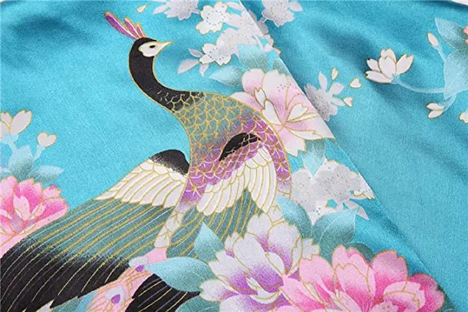 Satin Silk Women Wedding Bridemaid Robe Sexy Crane Print Bathrobe Short Long Kimono Night Gown Robe Fashion Dressing Gown Female - Matrix-studios.com