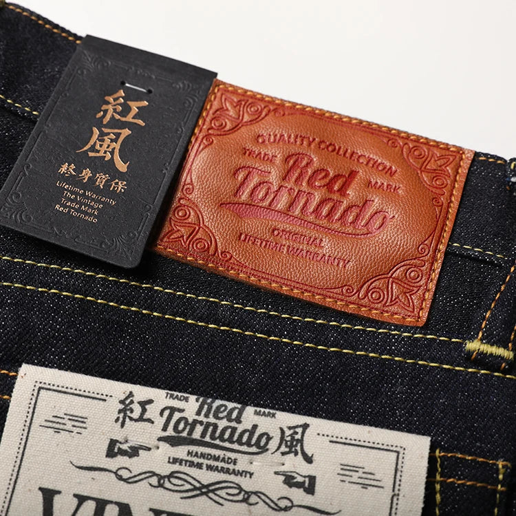 SD107-0001 Red Tornado Heavy Weight Indigo Selvage Unwashed Pants Unsanforised Thick Raw Denim Jean 17oz - Matrix Studios