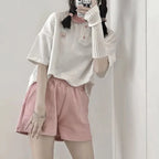 Bear Embroidery Preppy Style Polo Shirts Female T Shirt Short Sleeve Summer Women Tshirt Cotton Cute Tee Loose Oversized Teens - Matrix-studios.com