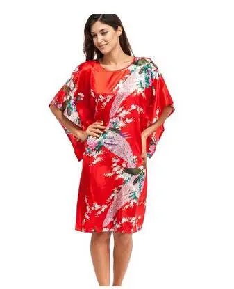 Summer Women Nightgown Print Sleepwear Night Bath Dress Gown Satin Sleep Shirt Sexy Nightshirt Home Clothes Intimate Lingerie - Matrix-studios.com