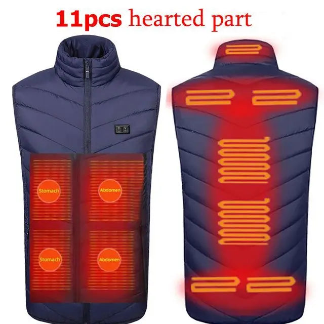 New 17 Heated Vest Jacket Fashion Men Women Coat Clothes Intelligent  Electric Heating Thermal Warm Clothes Winter Heated Hunt - Matrix Studios