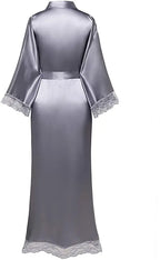 2019 New Silk Satin Lace Robes Bridesmaid Bride Robes Wedding Long Robe Bathrobe Womens Robe Lingerie Robe - Matrix-studios.com