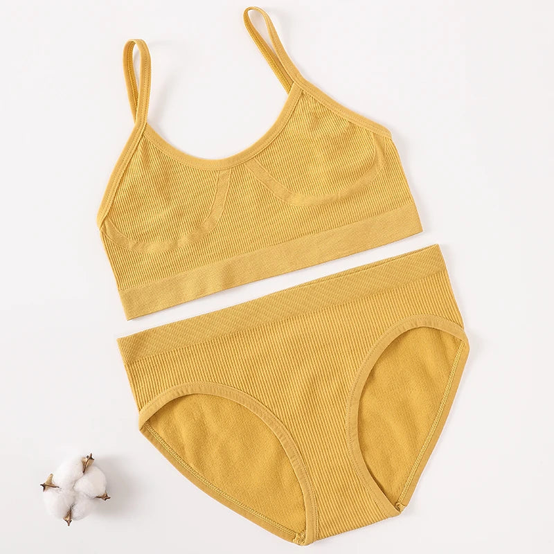 Women Seamless Bra Briefs Set Push Up Bra Top Sexy Lingerie Female U Back Crop Top Brassiere Underwear Set - Matrix-studios.com