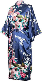 Satin Silk Women Wedding Bridemaid Robe Sexy Crane Print Bathrobe Short Long Kimono Night Gown Robe Fashion Dressing Gown Female - Matrix-studios.com