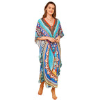 Bohemian Kaftan Beach Tunic Cotton Beach Cover up Saida de Praia Swimsuit Women Bikini cover up Pareo Sarong Beachwear #Q956 - Matrix Studios
