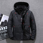 Mens White Duck Down Jacket Warm Hooded Thick Puffer Jacket Coat Male Casual High Quality Overcoat Thermal Winter Parka Men - Matrix Studios