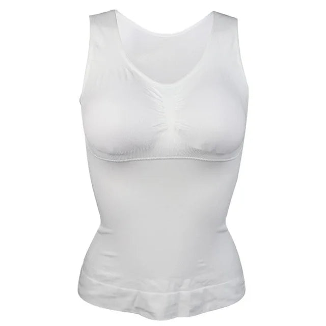 Women Tummy Control Shapewear Classic 2-IN-1 with Padded Bra High Elastic Vest Body Shaper Slim Up Lift Corset Cami Tank Tops - Matrix-studios.com