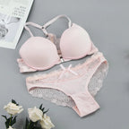 New Fashion Bralette Sexy Lingerie Seamless Push Up Bra Sets Front Closure Candy Color Underwear Women Small Size Brassiere - Matrix-studios.com