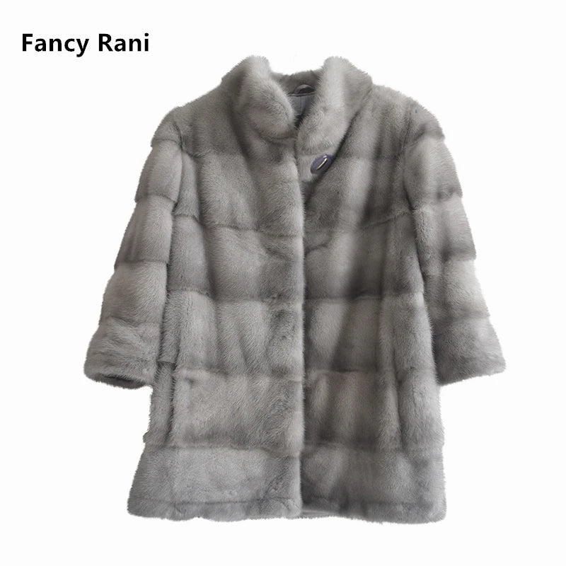 Fancy Rani Real Mink Fur Coat Natural Women Winter Long Leather Jacket Luxury Female Clothes  2023 Mink Fur Coat Women Promotion - Matrix Studios