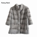 Fancy Rani Real Mink Fur Coat Natural Women Winter Long Leather Jacket Luxury Female Clothes  2023 Mink Fur Coat Women Promotion - Matrix Studios