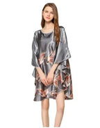 Summer New Chinese Style Satin Robe Dress Women's Sexy Loose Nightgown Sleepwear Vintage Kaftan Bathrobe Gown Plus Size - Matrix-studios.com