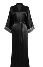 Robe Women Floral Bathrobe Kimono Robe Silk Long Wedding Bride Bridesmaid - Matrix-studios.com