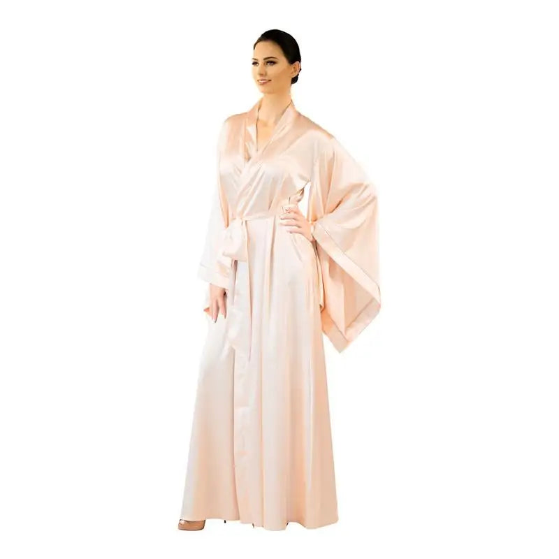 2019 New Solid Robes Women Black Red Long Sleeve Nightgown Ladies Girls Silk Satin Smooth Spring Lace Sleepwear Female Bathrobe - Matrix-studios.com