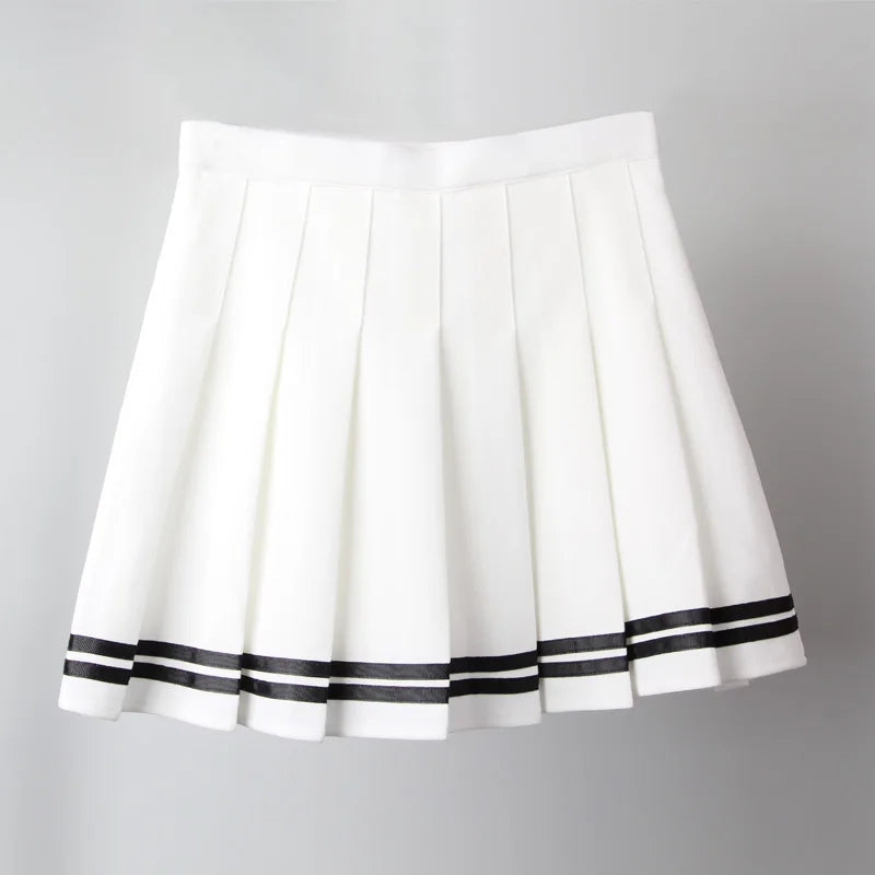Vintage Korean Style Patchwork Skirt Harajuku JK Black Pleated Skirts Gothic Streetwear High Waist Mini Skirt Women Punk Skirt - Matrix-studios.com