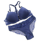 New Fashion Bralette Sexy Lingerie Seamless Push Up Bra Sets Front Closure Candy Color Underwear Women Small Size Brassiere - Matrix-studios.com