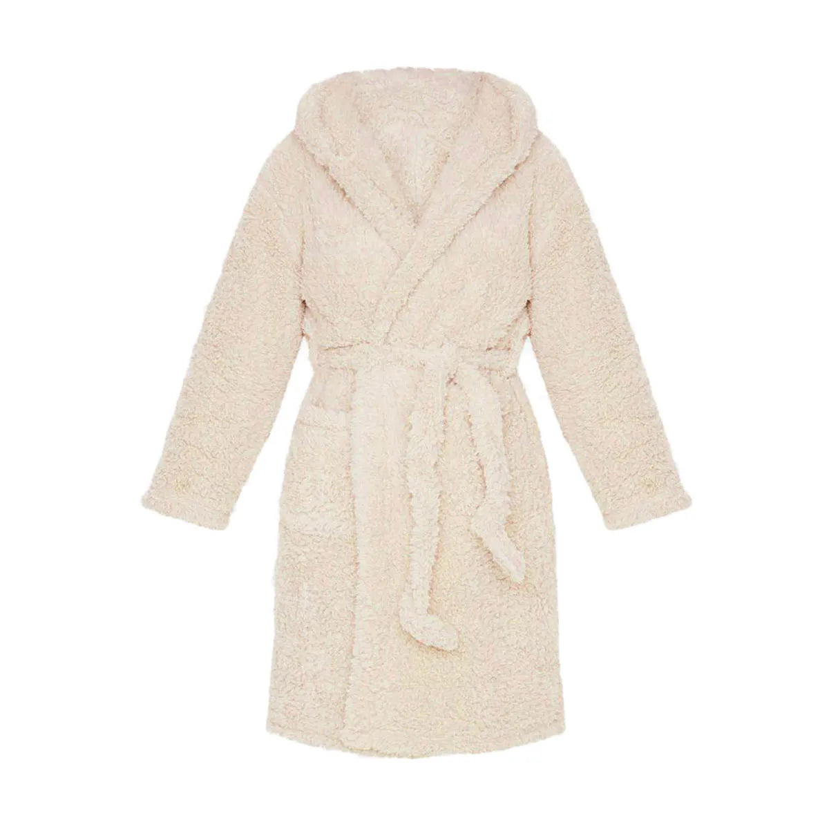 Winter Warm Casual Robes Woman Ear Hooded Bathrobe Plush Robe V Neck Long Sleeve Shawl Kimono Warm Bath Robes Coat - Matrix-studios.com