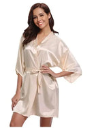 Green Nightgown Solid Color Kimono Lady Elegant Bathrobe Satin Homewear Wedding Bridal Gift Sleepwear Sexy Intimate Lingerie - Matrix-studios.com