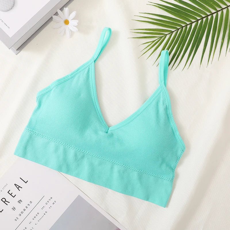 Women's Crop Top Ribbed Tube Top U-Back Comfort Bra Streetwear Camis Sexy Lingerie Seamless Underwear Sports Tank Bralette M-XL - Matrix Studios