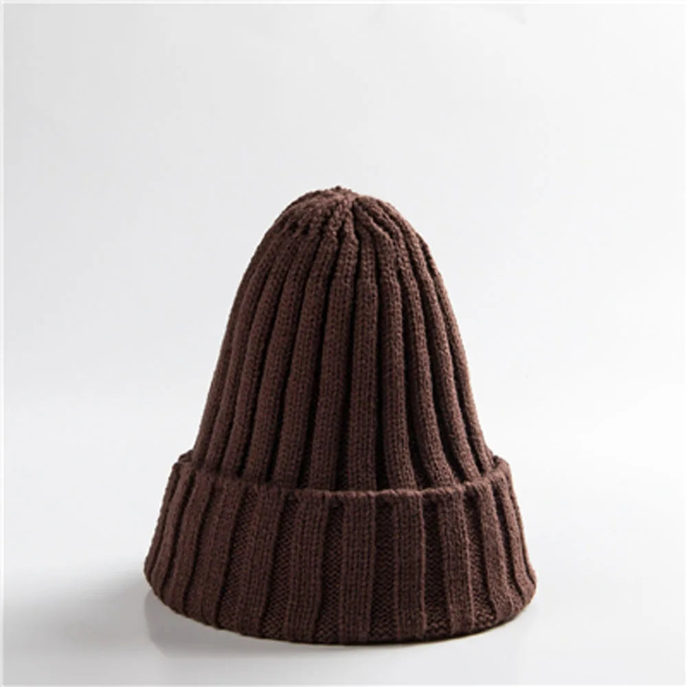 New Candy Colors Winter Women Knitted Hat Warm Soft Trendy Kpop Style Wool Beanie Elegant All-match Cap