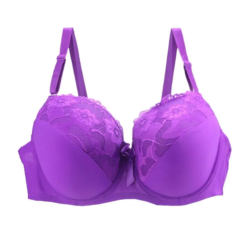 BCDE Cup Bras Sexy Lace Massage Ladies Push Up Brassiere Floral Female Lingerie Underwire Women Underwear - Matrix Studios