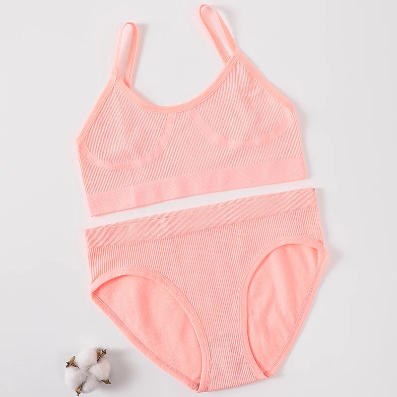 Women Seamless Bra Briefs Set Push Up Bra Top Sexy Lingerie Female U Back Crop Top Brassiere Underwear Set - Matrix-studios.com