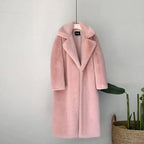 Winter Women High Quality Faux Rabbit Fur Coat Luxury Long Fur Coat Loose Lapel OverCoat Thick Warm Plus Size Female Plush Coats - Matrix Studios