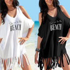 New Summer Beach Dress Beach Cover Up Women Letters Print Beach Wear Bikini Cover up Fashion Bathing Suit Women Tassels Dress - Matrix Studios
