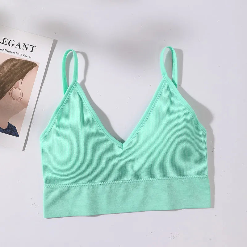 Women's Crop Top Ribbed Tube Top U-Back Comfort Bra Streetwear Camis Sexy Lingerie Seamless Underwear Sports Tank Bralette M-XL - Matrix Studios