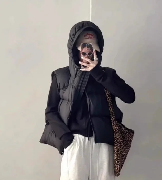 Korean Fashion Women Winter Warm Cotton Padded Jacket Sleeveless Big Pockets Thick Vests for Women - Matrix Studios