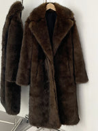 Mueyeruho 2025 Winter Women Faux Fur Jacket Coat Solid Khaki Long Sleeve Thick Warm Overcoat Outwear Fluffy Coat For Women - Matrix Studios