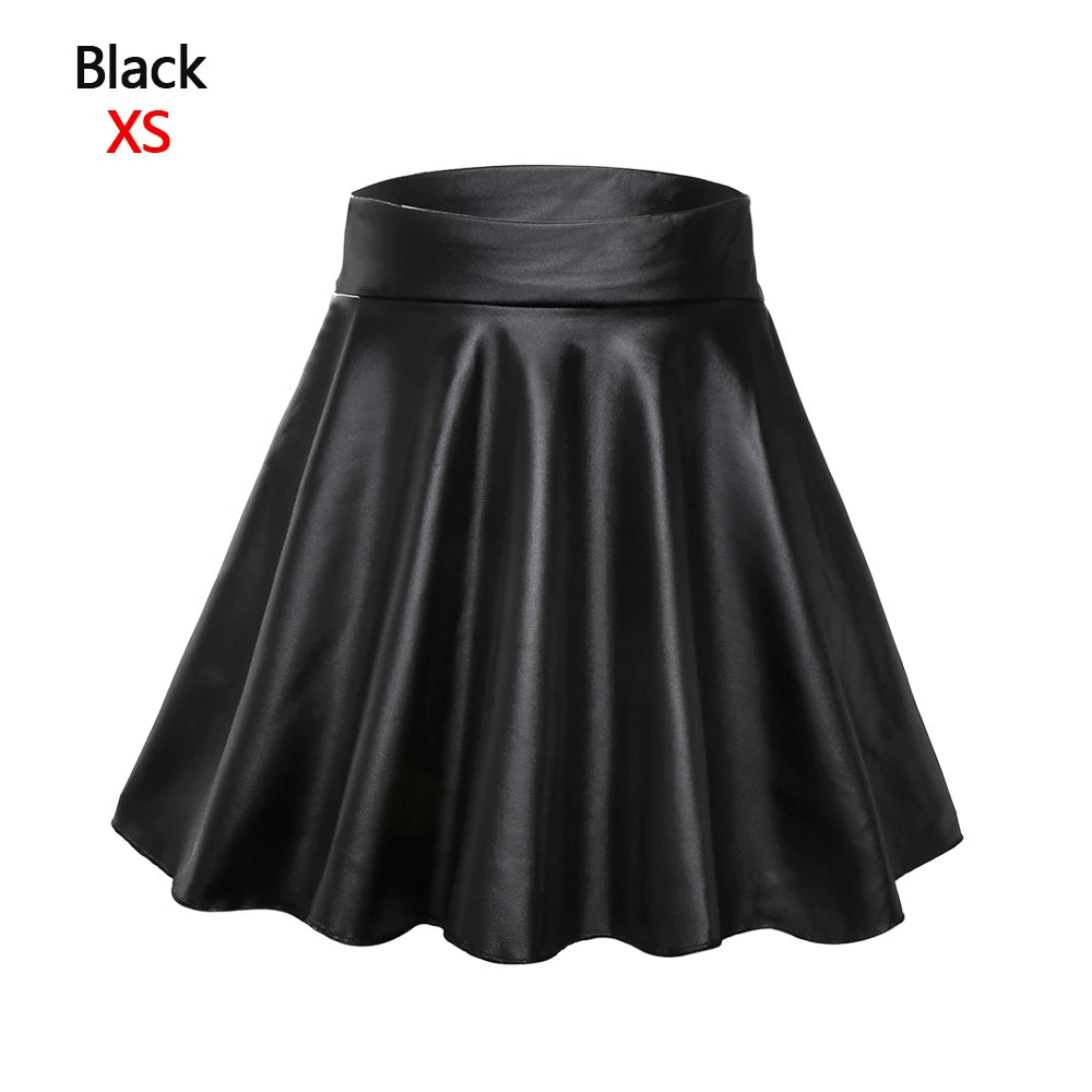 High Waist Elastic Mini Short Skirt Women Faux Leather Skirts - Matrix-studios.com