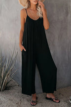 2026 High-Quality Strap Summer New Thick Pure Color Pocket Casual Women's Overall Pants - Matrix Studios